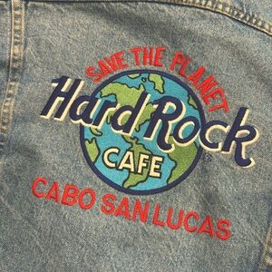 🦋Unisex Vintage 90s Hard Rock Cafe Cabo San Lucas Embroidered Jean Jacket🦋